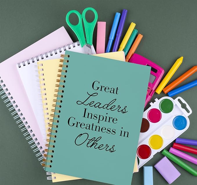 OXW Green Meeting Notebooks for Work, Leadership Gifts Office Work Notebook Journal for Writing Note Taking, Thank You Gifts for Women Men Leader Boss Mentor Principal Manager, 5.5"x8.3"