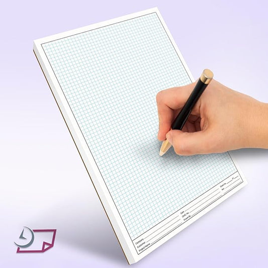 NextDayLabels - 11x17 Graph Paper Pad, for Blueprint Drawings, Drafting, Engineering and Planning, with Header for documentation. Quadrille Grid Paper Pads with Blue Lines, high Brightness, 50 Sheets per pad (1 Pad)