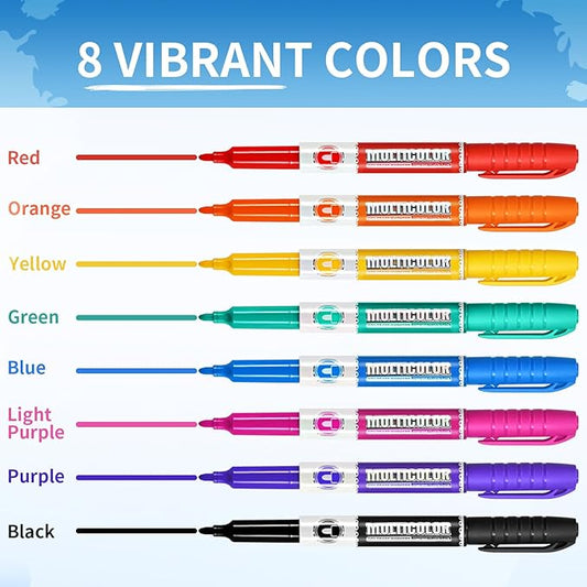 Office Prime Dry Erase Markers — Fine Tip, 8 Assorted Colors, 48-Pack