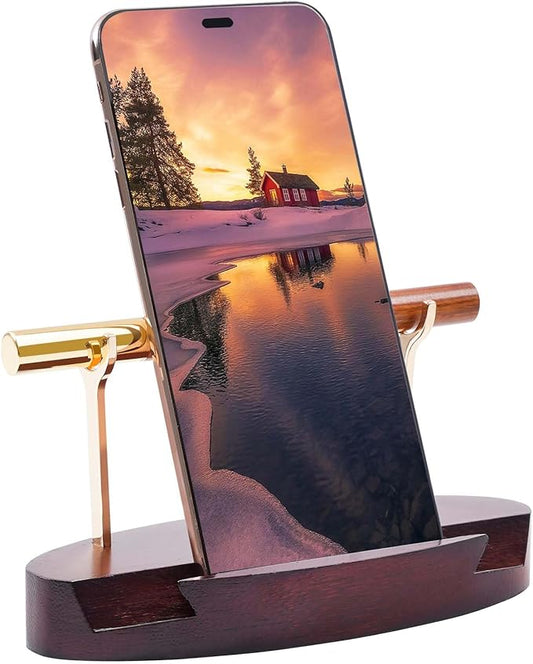 Htoxsdc Pen Holder Desk Organizers and Accessories Desk Decor ,Exquisite Wooden Pen Holder ,with a Cool Pen and Two Refills for Office and Home (Style C)