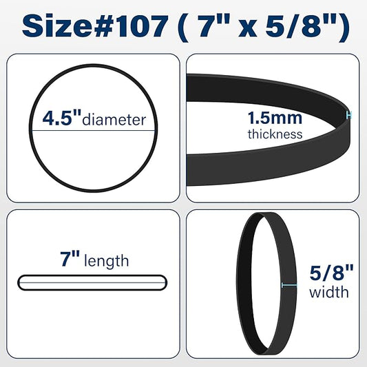 LotFancy Large Rubber Bands, 30Pcs Size #107 Big Wide Elastic Bands, Heavy Duty Black Long Rubber Bands for Office Supplies
