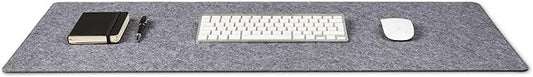 Wolvende Premium Felt Desk Mat | Large 15.75" x 36" | Multifunctional Desk Pad for Home Office | Mid Gray