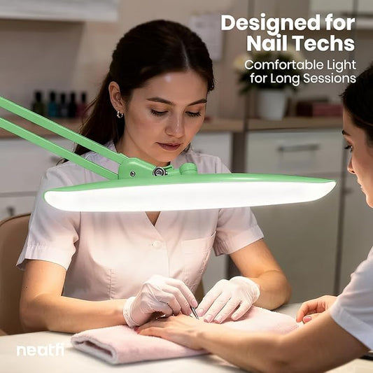Neatfi XL 2,200 Lumens LED Desk Lamp with Clamp, 24W Bright Architect Task Lamp, 20 Inches Dimmable Computer Light, Adjustable Desk Light for Home, Office, Crafts & Nails (Non-CCT, Midnight Green)