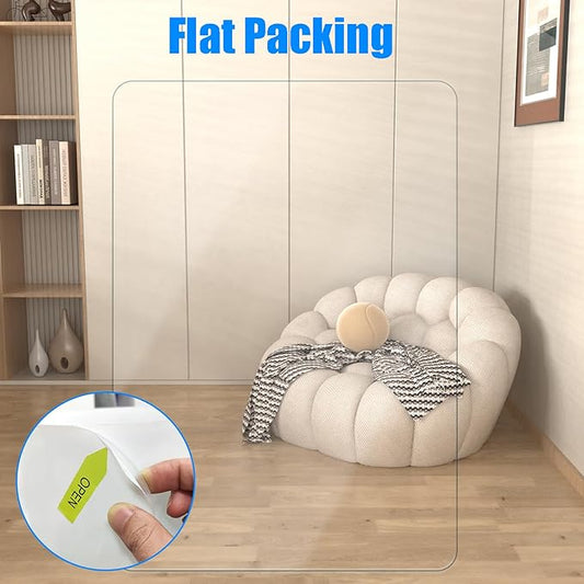 Placoot 48" x 36" Office Chair Mat for Carpeted Floors, 10 pounds Heavy Duty Crystal Clear Desk Chair Mat, Can be Used on Carpet or Hard Floor