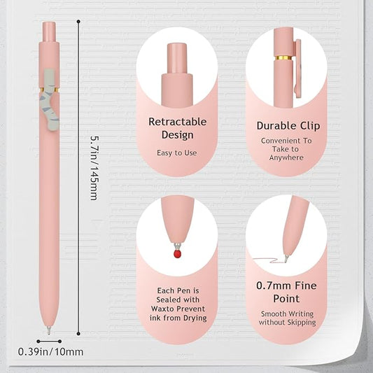 Ddaowanx Cat Gel Pens, 6 Assorted Colors 0.7mm Cute Colored Pens Fine Point Smooth Writing,Kawaii Office School Supplies,Cat Gifts for Women(6 Pcs Cat, Multicolor)