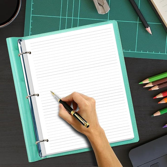 (3-Pack) 3-Hole Line Paper Refills, Letter Size Loose-Leaf Paper, 300 Sheets/600 Pages, 100gsm White Paper, 8.5'' x 11''