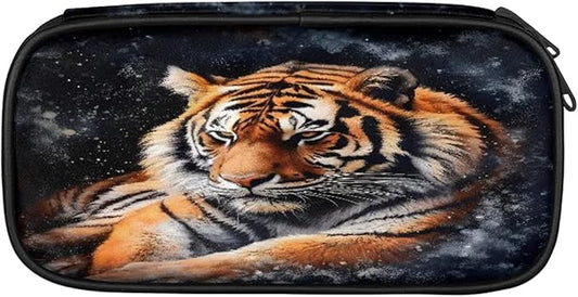 Pardick Pencil Case,3D Tiger Big Capacity Pencil Pouch Coin Pouch Stationery Organizer For Teen School