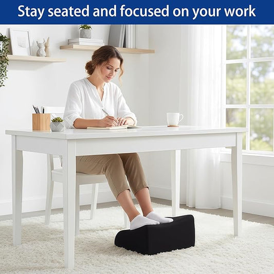Opuvidity Foot Rest for Under Desk at Work Ergonomic Under Desk Footrest,Support Foot Pillow Double-Sided Footstool, for Office, Home & Gaming Leg Elevation Pillow Black