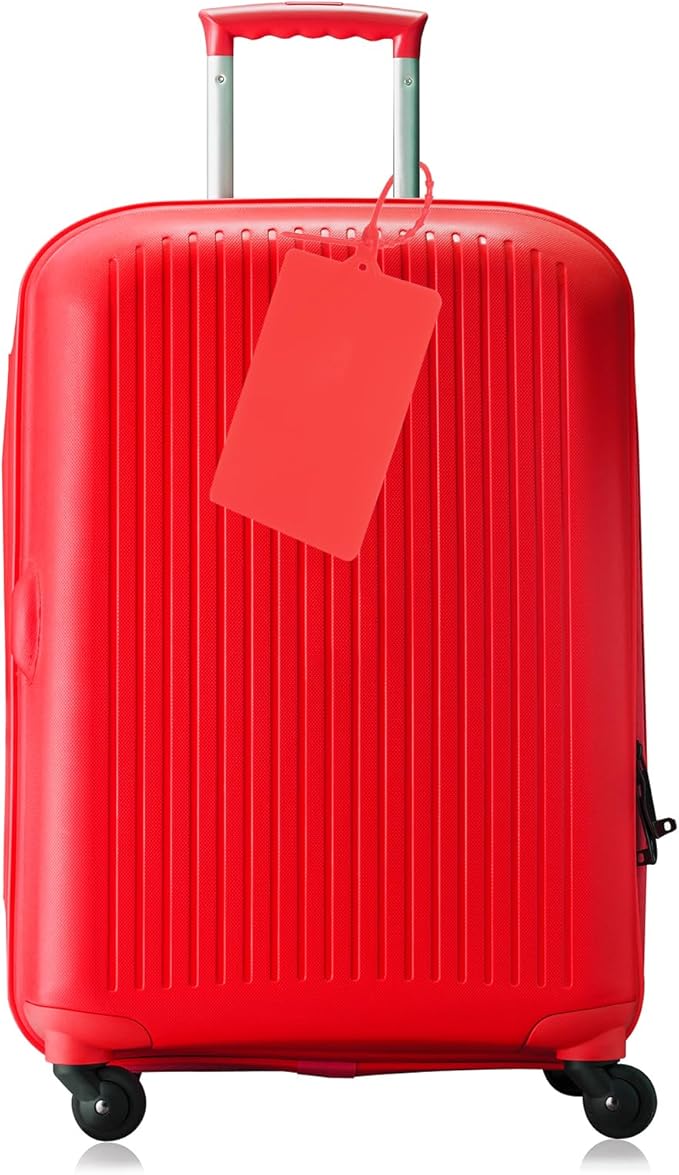 MECCANIXITY Plastic Seals Shipping Tags, for Basket Labels Cable Labels Tags Product Identification Tags, Logistics Marking, Outdoor Tagging, 3.1x3.9 Inch Red 50Packs