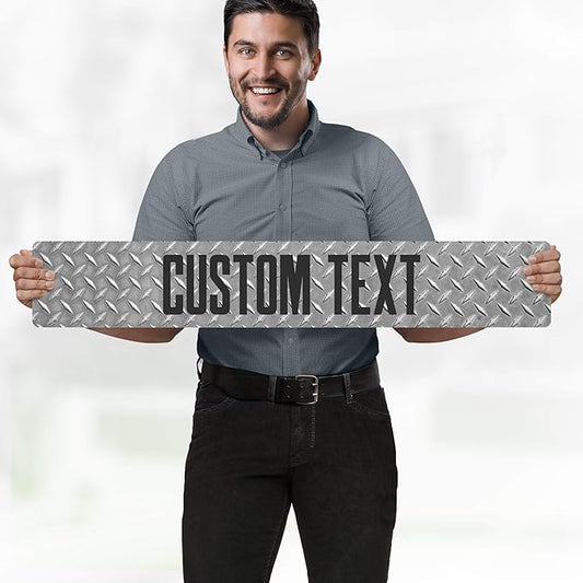 Custom Sign, Custom Street Sign, 11 Font Colors, 13 Font Styles, 4 Hole Options, 22 Sizes, 6x36 Inches, Rust Free DiBound, Fade Resistant, Made in USA by My Sign Center (Diamond Metal)