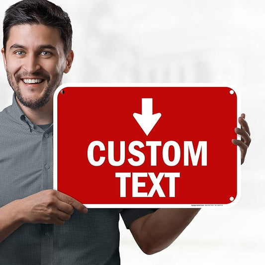 Custom Arrow,Custom Directional Sign, Down Arrow,12x18 Inches, 55 mil thick HDPE (high density polyethylene) Made in USA by My Sign Center