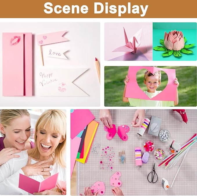Silunkia 28 Sheets Pink Shimmer Cardstock 8.5 x 11 Craft Paper, 92lb Premium Glossy Paper Card Stock for DIY Cards Making, Anniversaries, Wedding Invitations, Greeting Cards