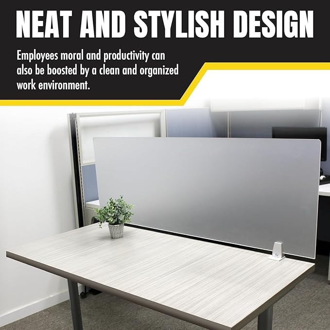 OBEX Clear Acrylic Desk Mounted Privacy Panel, 24" x 24", Clear