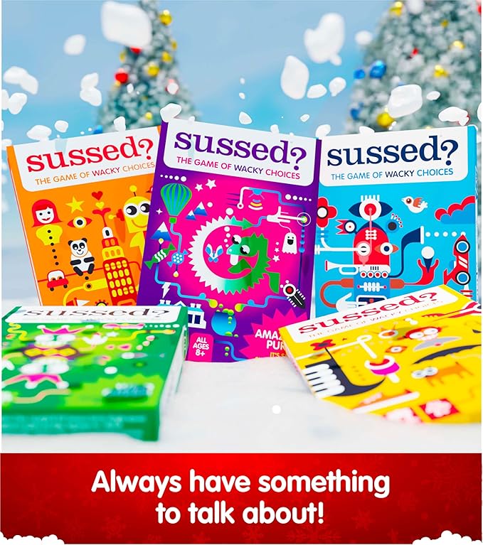 SUSSED The Wacky ‘What Would You Do?’ Social Card Game - Kids Stocking Stuffer & Family Travel Game for Boys & Girls - Fun & Easy to Play - All Ages 6 and Up - Hello Yellow Deck