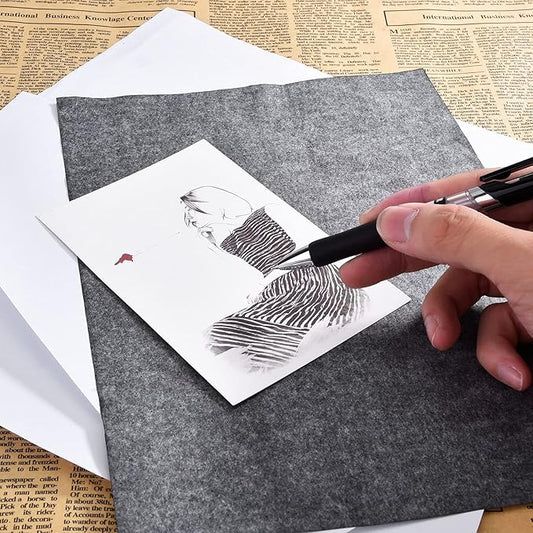 Hotop 100 Sheets Carbon Transfer Paper, Black Tracing Paper for Wood, Paper, Canvas and Other Art Surfaces (9 x 13 Inch)