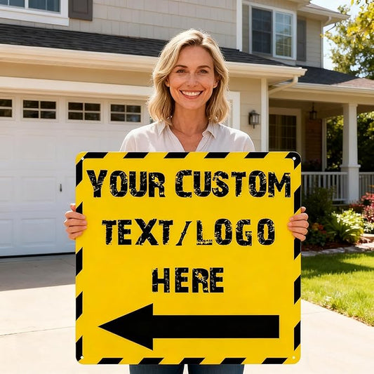 Custom Square Up Arrow Metal Signs - 28 * 28 inches - Rust-resistant metal, Optional reflective, for staircases、equipment signs、storehouse