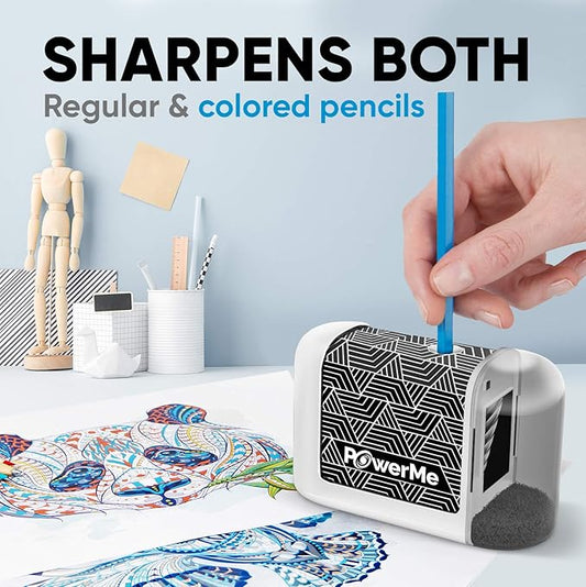 Battery-Operated Electric Pencil Sharpener for Kids, School, Home, Office - for No. 2 Pencils and Colored Pencils