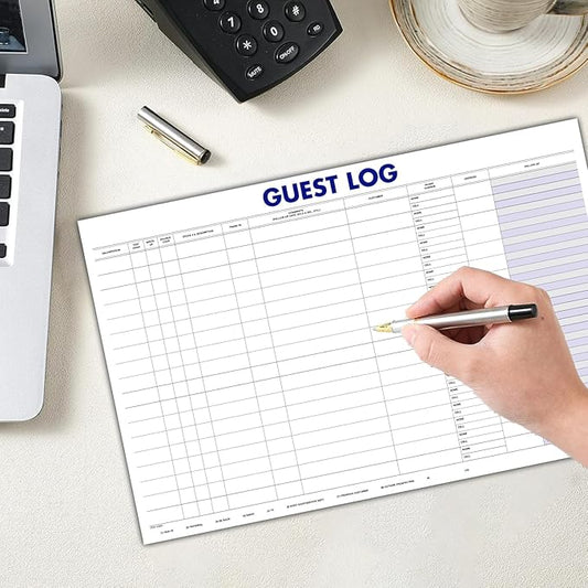 Guest Log Book for Automotive Dealerships – Customer Sign-in Tracking Log – 17" × 11" Visitor Registration Book – 100-Sheet Pad for Auto Service Centers, Repair Shops, Lead Management - 1 Pad