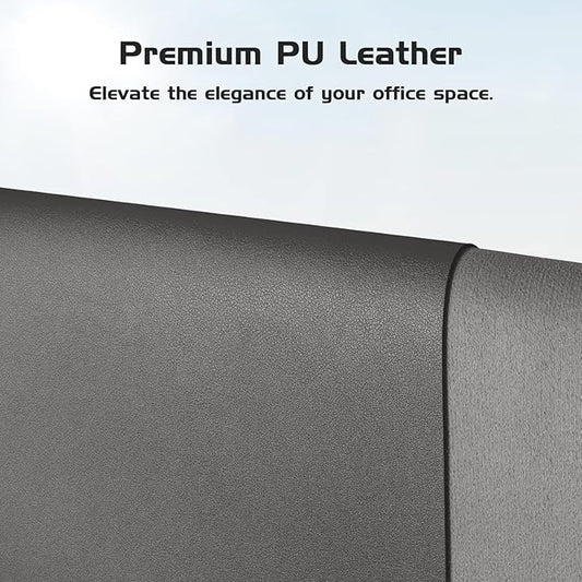 Aothia Leather Desk Pad Protector, Office Desk Mat, Large Mouse Pad, Laptop Desk Pad, Non-Slip PU Leather Desk Blotter, Waterproof Desk Writing Pad for Office and Home (Grey, 55" x 17")