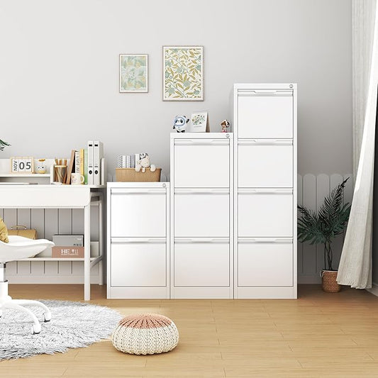 3-Drawer File Cabinet with Lock,Metal Vertical Filing Cabinets for Home Office,Under Desk File Cabinets for Letter/Legal/A4 Size Files,Assembly Required