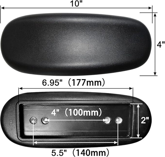 MySit Office Chair Armrest Replacement Arm Pads Universal 4" or 5.5" Mounting Hole (Set of 2) Black