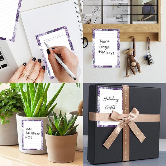 SXboxing Sticky Notes 4X6 Inches, 2 Pack Large Cute Self-Stick Pads, Bright Funny Memo Pads Easy to Stick for Home, Office Cute Purple Flowers