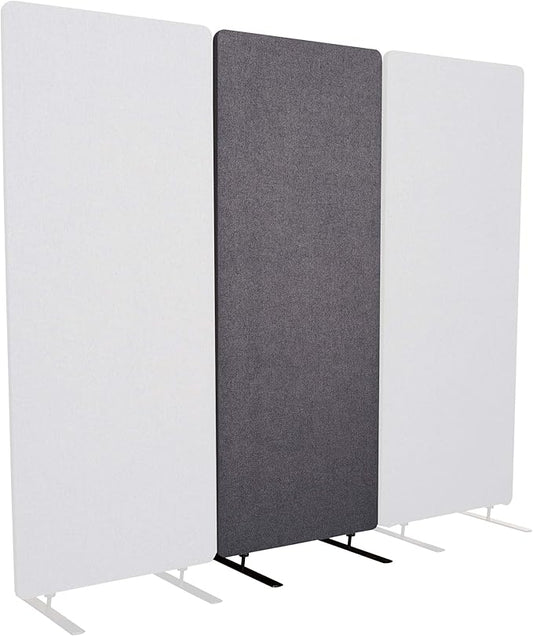 Stand Up Desk Store ReFocus Freestanding Noise Reducing Acoustic Room Wall Divider Office Partition (Ash Grey, 23.6" x 66", Zippered Extension Panel)