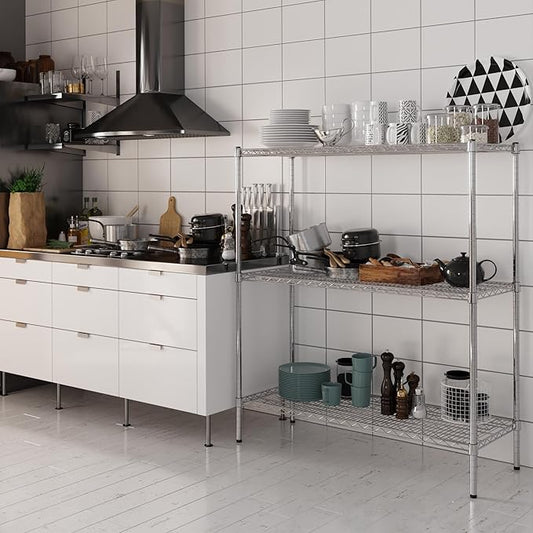 Regal Altair 18" Deep x 48" Wide x 54" Height Wire Shelving Kit | 3-Tier | NSF Commercial Storage Rack Unit