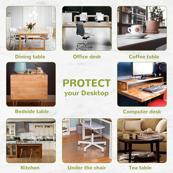 Eisdroma 24 x 60 Inch Clear Table Cover Protector, Clear Table Protector for Dining Room Table, 1.5mm Plastic Table Cover, Waterproof Table Pad for Kitchen, Office