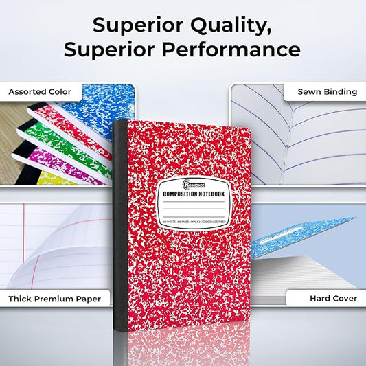 Rosmonde 2000 Pack (Pallet) Composition Notebook Bulk, College Ruled, Full Pallet of Composition Notebooks, 200 Pages (100 Sheets), 9-3/4 x 7-1/2, Bulk Notebooks for School & Office, 4-7 Days Transit