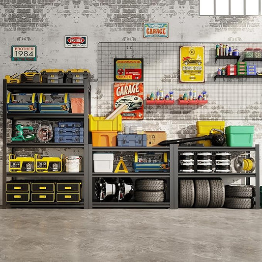 CBCNWR 72''H Garage Storage Shelves, 2500LBS Steel Heavy Duty Storage Shelves, Adjustable 5-Tier Metal Shelf Rack, Heavy Duty Shelving for Garage,Warehouse,Basement,Pantry–Black 35" W x15.7 D x72 H