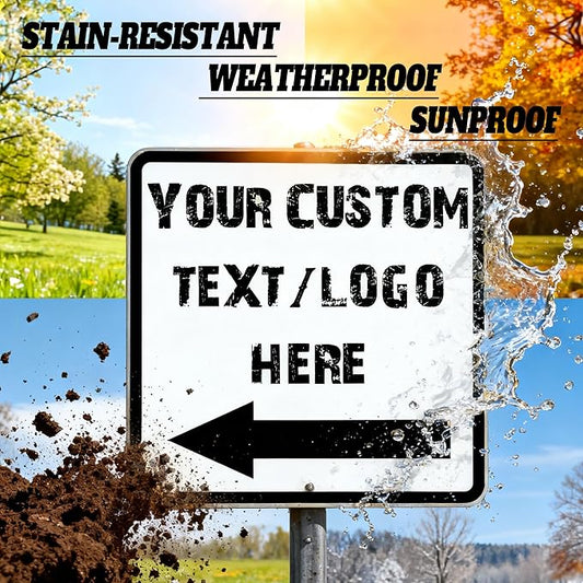 Custom Square Left Arrow Signs - 18 * 18 inches - Optional reflective,High-definition arrow, for parking lots 、 corridors、basement