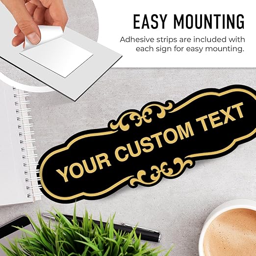 Custom Wall or Door Sign, Personalized Plaque Engraved Message for Bussiness, Property and Home Indoor/Outdoor, 4x12 Inches, Made in USA by Sigo Signs - Cloud