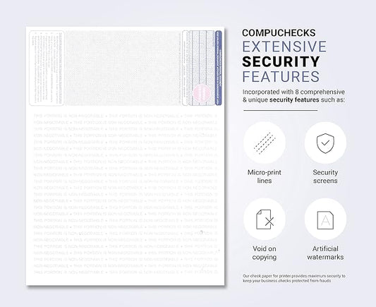Business Voucher Check Stock - 500 Sheets, Check on Top, Brown Diamond