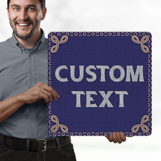 Custom Sign, Custom Street Sign, 11 Font Colors, 13 Font Styles, 4 Hole Options, 22 Sizes, 18x18 Inches, Rust Free DiBound, Fade Resistant, Made in USA by My Sign Center (Fauxsaic 1)