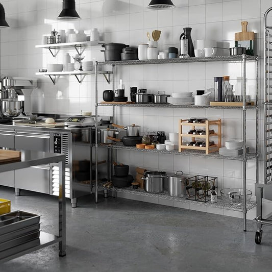 Regal Altair 14" Deep x 72" Wide x 64" Height Wire Shelving Kit | 4-Tier | NSF Commercial Storage Rack Unit