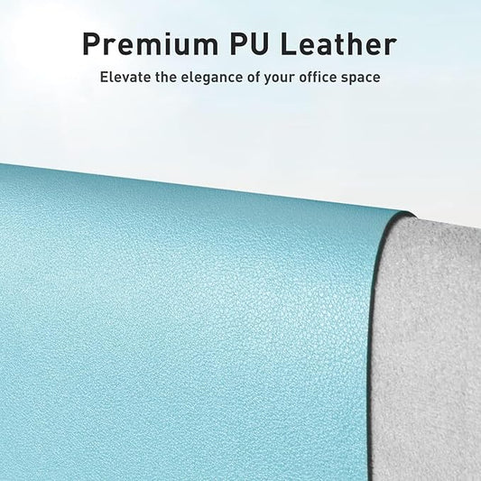 Aothia Large PU Leather Desk Pad Protector — Blue