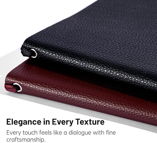CAGIE Lined Journal Notebook for Men & Women,176 Pages A5 Medium Size Softcover Leather Journals for Writing,Travel,Business,Work & School, 100 GSM Thick Paper (5.7'' x 8.3'') (Black)