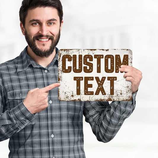Custom Sign, Custom Street Sign, 11 Font Colors, 13 Font Styles, 4 Hole Options, 22 Sizes, 7x10 Inches, Rust Free DiBound, Fade Resistant, Made in USA by My Sign Center (Rustic)