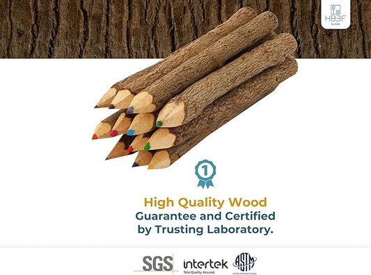 BSIRI Professional Coloring Pencils Assorted-Stick Twig Outdoor Colored Wooden Pencil Tree for Child Camping Decorations Color Wood, Colored Pencils Wedding Decorations (3 Inch Long)