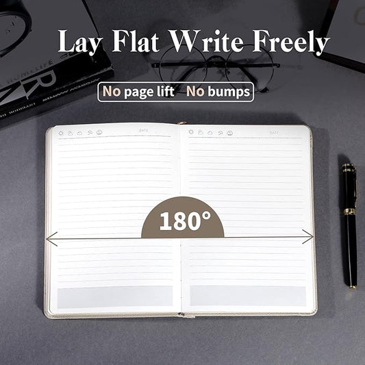CAGIE Textured Hardcover Lined Journal for Women and Men, A5 Leather Journal Notebook with 256 Pages, 100GSM Paper – College Ruled Journaling Notebook for Writing, Work, School, Daily Diary