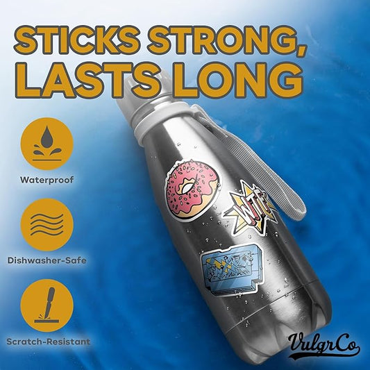 VulgrCo Custom Stickers, Image or Text- Vinyl Custom Labels Stickers Personalized - Waterproof, Dishwasher Safe, Fade Resistant, UV Protected Business Labels