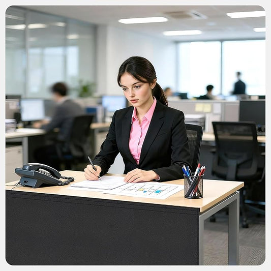 EcoBrisa 48" Under Desk Privacy Panel Self-Adhesive Modesty Panel Stand Up Desk Modesty Panel for Home Office or Standing Workstation, Black