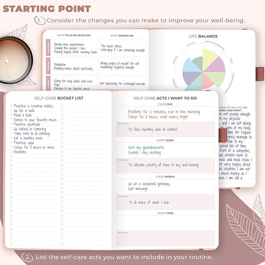 Clever Fox Self-Care Journal – Daily Reflection Notebook – Mental Health & Personal Development Planner, Meditation & Mood Log, A5 (Rose Gold)