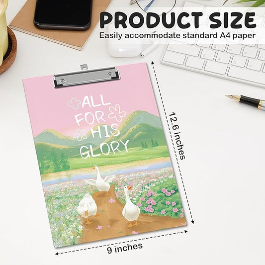 APIILVPQ Silly Goose Clipboard,Bible Verse Clipboards with Low Profile Clip for Office School Use, Christian Wooden Clip Boards for Nurses Teachers Students - B05