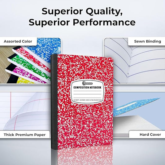 Rosmonde 5000 Pack (Pallet) Composition Notebooks Bulk, College Ruled, Jumbo Pallet of Composition Notebooks, 200 Pages (100 Sheets), 9-3/4 x 7-1/2, Bulk for School Districts, 4-7 Days Transit
