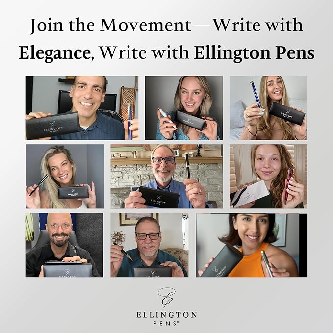 Ellington Pens Luxury Fountain Pen Set - Smooth Fine Nib - Includes 3 Ink Cartridges, Refillable Ink Converter, Gift Box -Fountain Pens For Writing, Calligraphy, Journaling, Sketching (Urban Hunter)