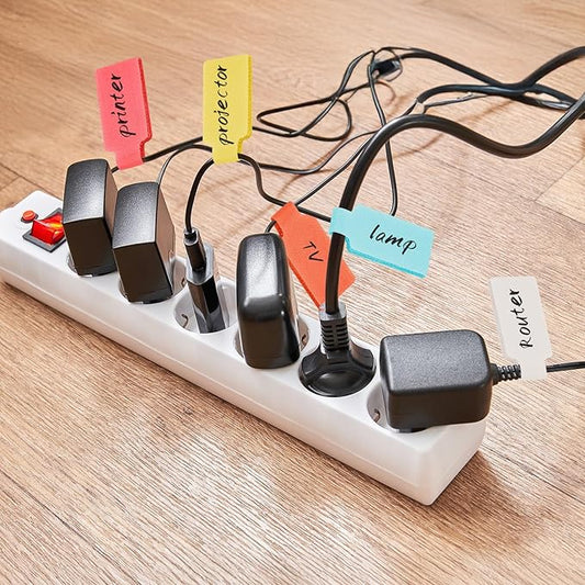 SZ.haitun 40 Pack Cable Labels Tags, White Write On Wire Cord Tags and Charger Labels Waterproof for Cable Management and Identification Electronics (Oval)