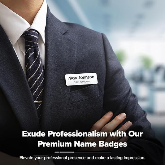Custom Engraved Name Tags, Magnetic White Name Tags, Personalized Name Tags, 1x3 Inches, Durable Engravable Impact Material, Made in The USA by My Sign Center