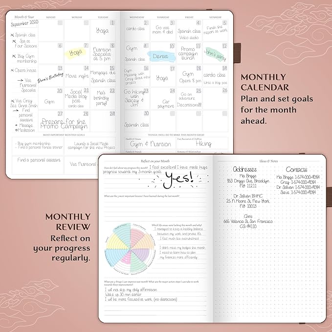 Legend Planner – Weekly & Monthly Life Planner to Hit Your Goals & Live Happier. Organizer Notebook & Productivity Journal. A5 (Dark Brown)